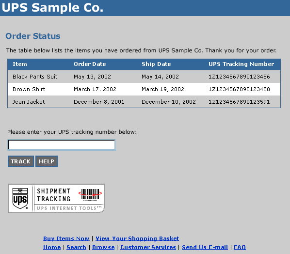 An example of a Web site that uses integrated tracking.