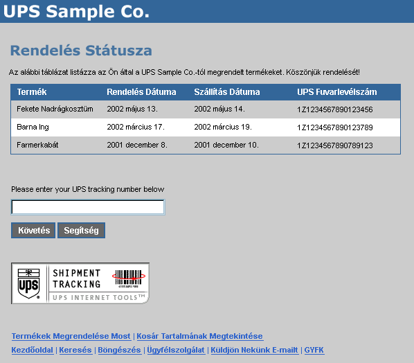 An example of a Web site that uses integrated tracking.