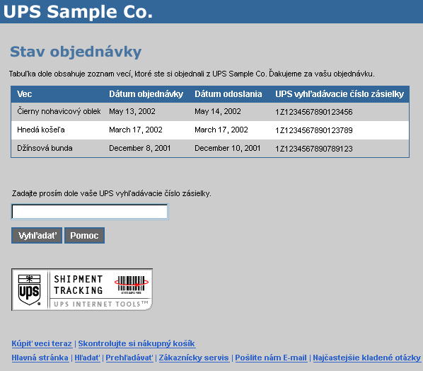 An example of a Web site that uses integrated tracking.
