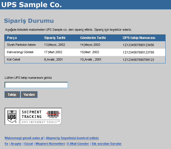 An example of a Web site that uses integrated tracking.
