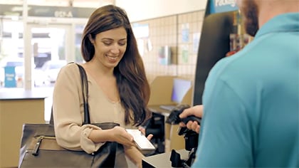 Create a shipment through the UPS Mobile app and we'll print the label at any participating UPS location