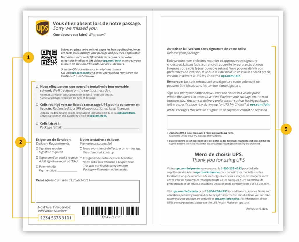 Avis de livraison UPS | UPS - Canada