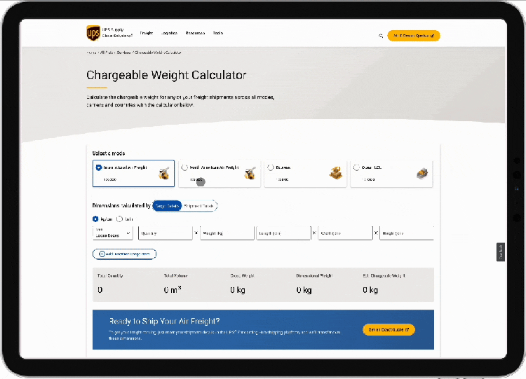 Chargeable Weight Calculator